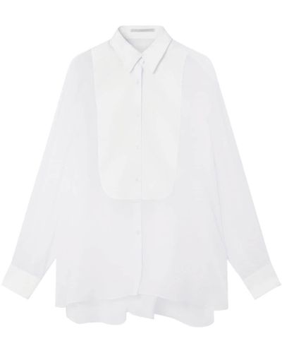 Stella McCartney S-Wave button-up silk shirt - Bianco