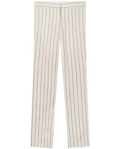 Stella McCartney Pinstriped Mid-rise Straight-leg Pants - White