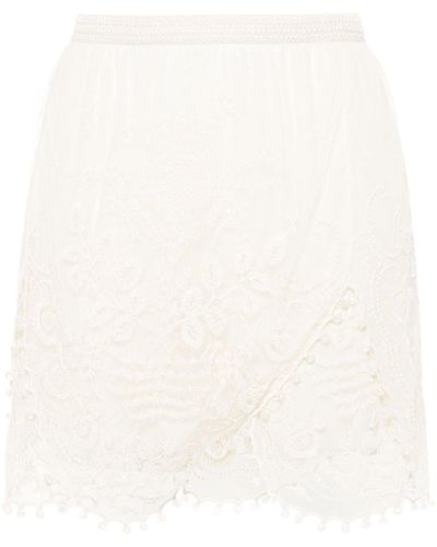 Isabel Marant Embroidered Mini Skirt - White