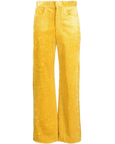 Isabel Marant High-waist Straight-leg Corduroy Trousers - Yellow