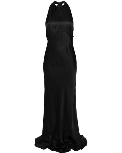 N°21 Long Satin Dress - Black