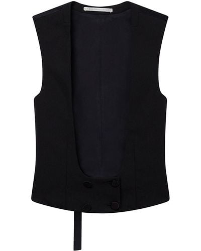 Stella McCartney Wool Tuxedo Vest - Black