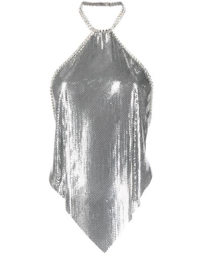 Rabanne Top in mesh - Grigio