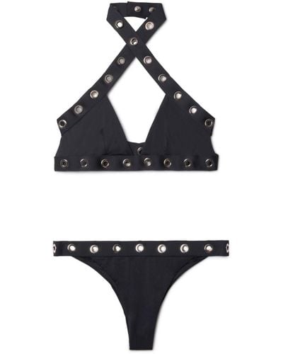 Off-White c/o Virgil Abloh Bikini With Crossed Bands And Eyelets - Black
