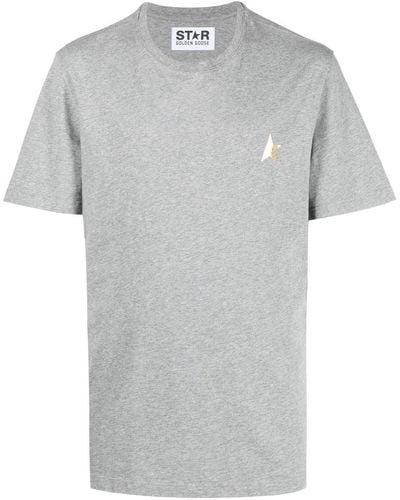 Golden Goose Logo Star-patch Detail T-shirt - Gray