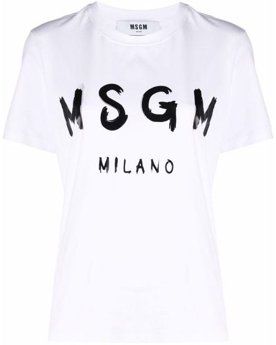 MSGM Logo-print Short-sleeved T-shirt - White