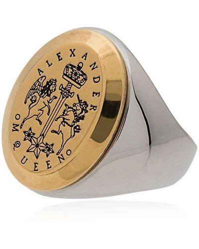 Alexander McQueen Signet Ring - Metallic