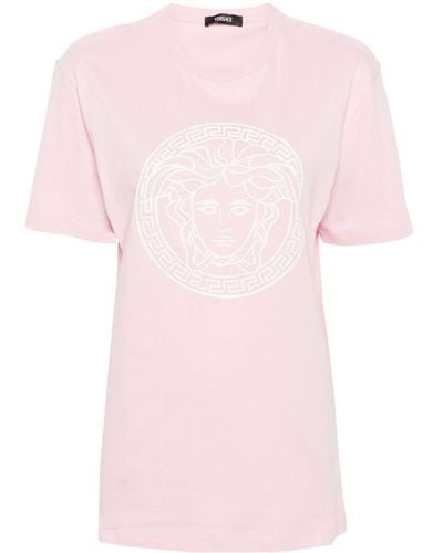Versace Medusa Head-Print T-Shirt - Pink