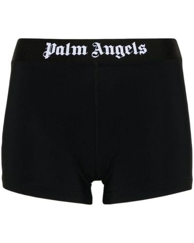 Palm Angels Shorts In Jersey Stretch - Black