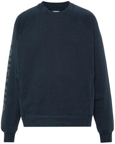 Jacquemus Le Sweatshirt Typo Logo-Print Top - Blue