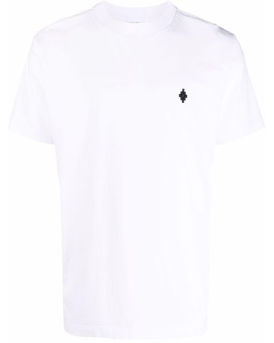 Marcelo Burlon Cross-logo Embroidered Cotton T-shirt - White