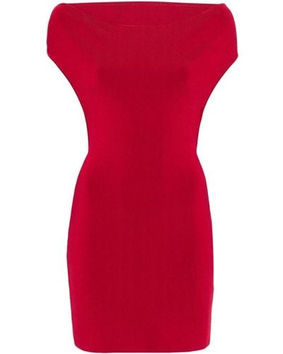 Jacquemus Off-the-shoulder Knit Dress - Red