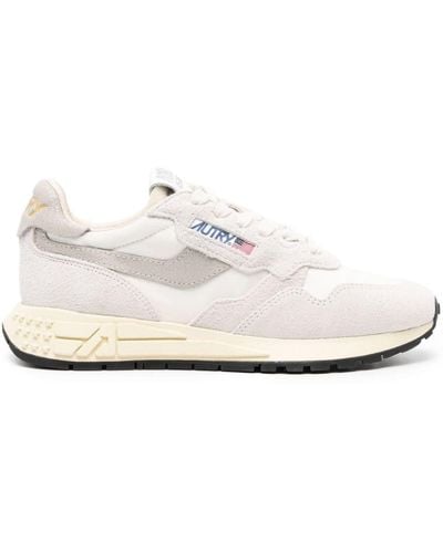 Autry Reelwind Low Trainers In White Nylon And Suede