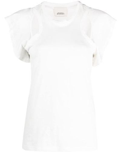 Isabel Marant Cut-out Cotton T-shirt - White
