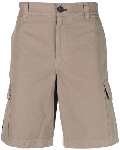 PS by Paul Smith Logo-patch Cotton-linen Cargo Shorts - Natural