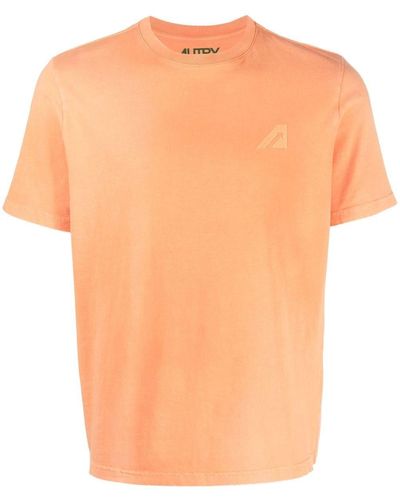 Autry Debossed-logo Cotton T-shirt - Orange