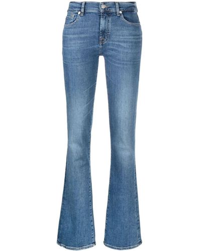 7 For All Mankind Mid-rise Flared Jeans - Blue