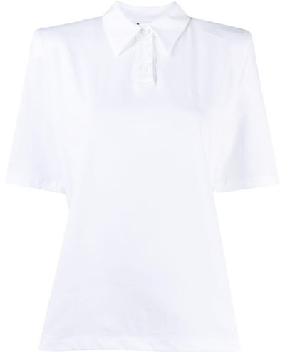 The Attico Short-sleeve Polo Blouse - White
