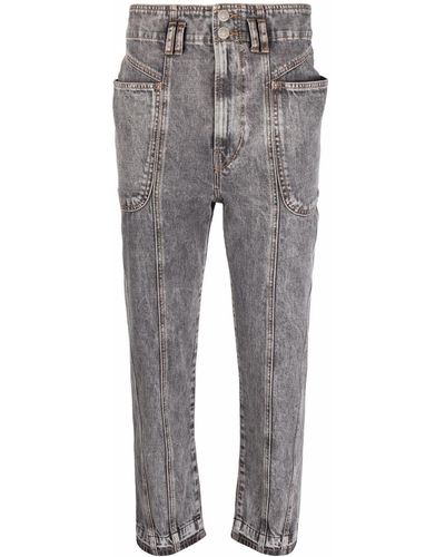 Isabel Marant High-rise Cropped Jeans - Grey