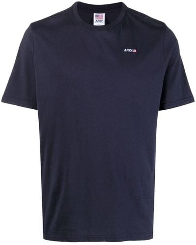 Autry Logo-print Cotton T-shirt - Blue