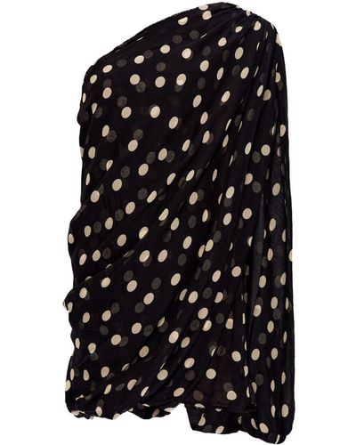 Stella McCartney Asymmetrical Silk Minidress - Black