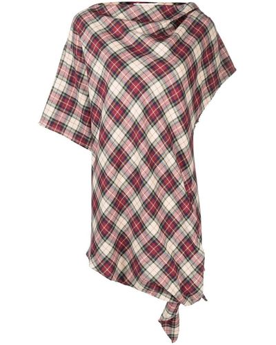 Isabel Marant Mucie Check-print Knotted Top - Pink