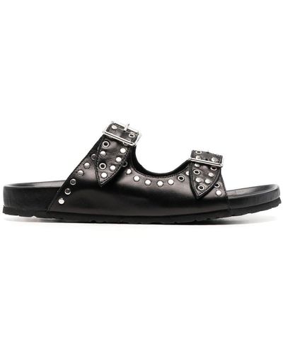 Dondup Leather Sandals - Black