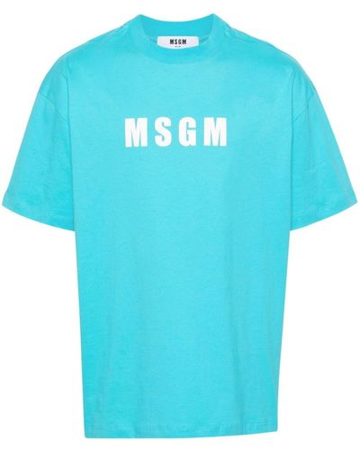 MSGM T-SHIRT LOGO - Blu