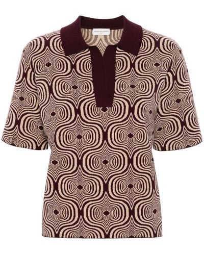 Dries Van Noten Knitted Polo Shirt - Brown