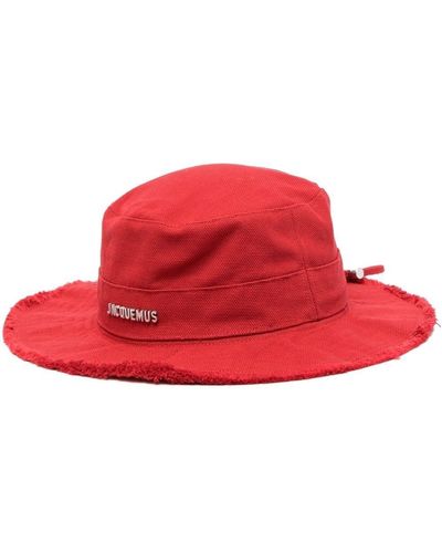Jacquemus Le Bob Artichaut Drawstring Bucket Hat - Red