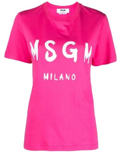 MSGM T-shirt Con Logo - Pink