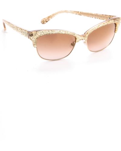 Kate Spade Shira Sunglasses - Gold Glitter/Brown Shaded Gold - Metallic