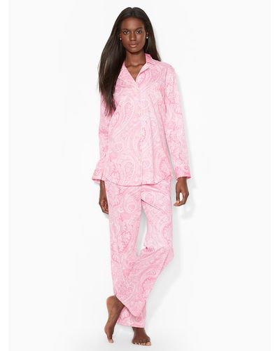 Ralph Lauren Paisley Cotton Pajama Set - Pink