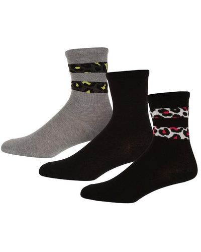 DKNY Wanda 3 Pack Trew Socks - Black