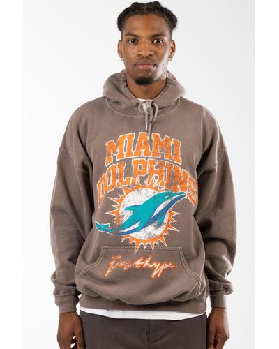 Hype Nfl X Brown Miami Dolphins Hoodie - Grey