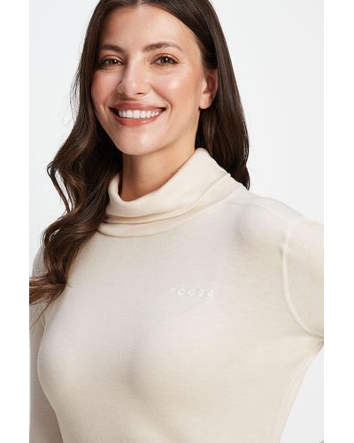 TOG24 'meru' Cashmere Touch Base Layer Roll Neck - Natural