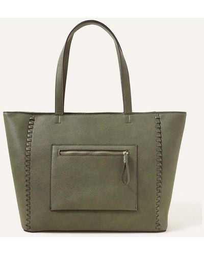 Accessorize Front Pocket Tote Bag - Green