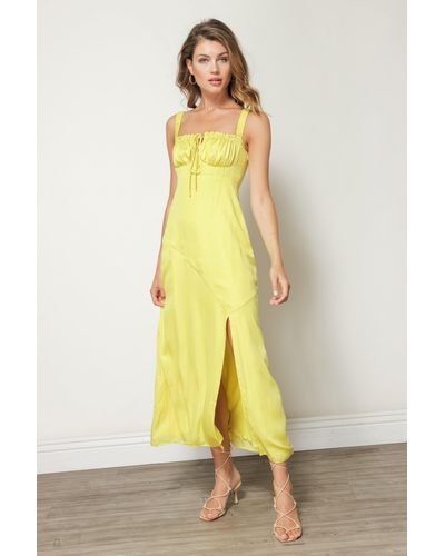 Line & Dot Brooke Midi Dress - Yellow