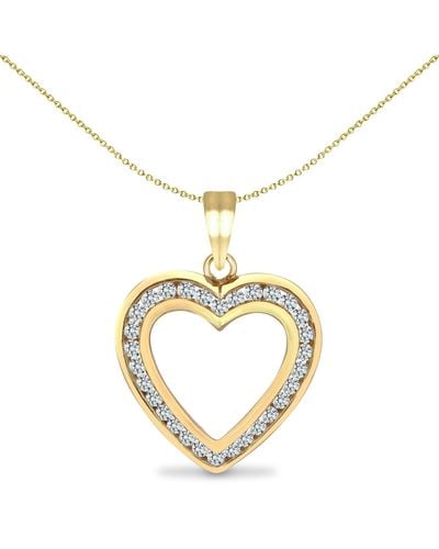 Jewelco London 9ct Gold 1ct Diamond Love Heart Charm Pendant - 9h005 - Metallic