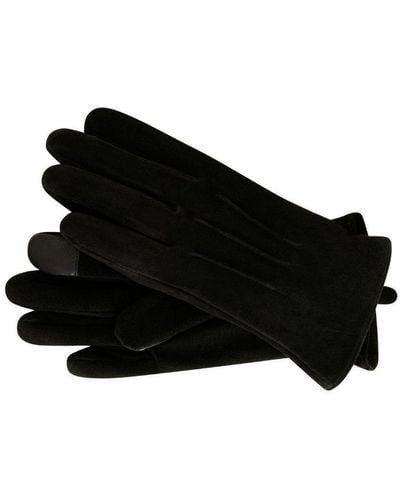 Barneys Originals Touch Screen Suede Gloves - Black