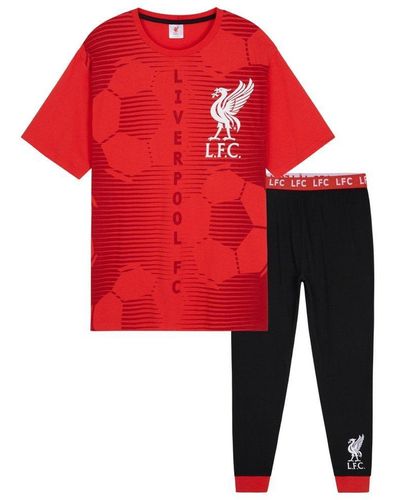 Liverpool Fc Pyjama Set - Bottoms And T-shirt - Red