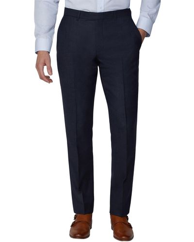 Racing Green Textured Tailored Fit Trouser - Blue