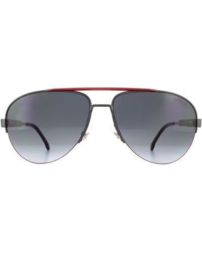 Carrera Aviator Matte Ruthenium Black Dark Grey Gradient Sunglasses