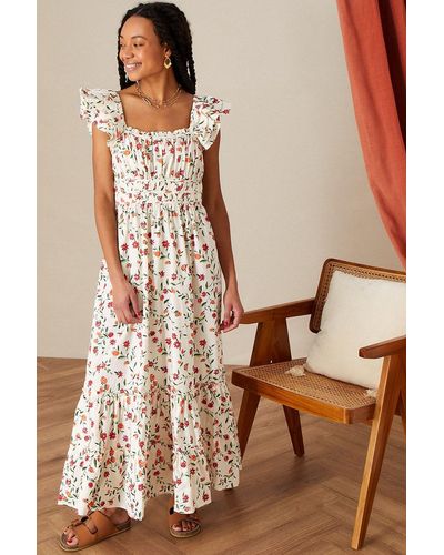 Monsoon 'pamela' Print Dress - Brown