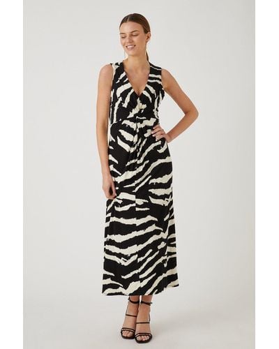 Wallis Black Zebra Jersey Midi Dress - White