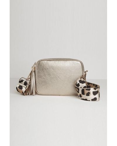Betsy & Floss 'verona' Crossbody Tassel Bag With Leopard Strap - Natural