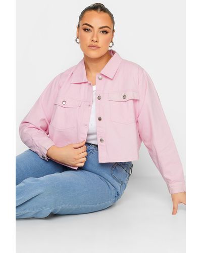Yours Cropped Shacket - Pink