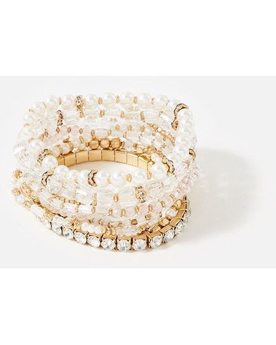 Accessorize Midnight Sky Luxe Stretch Bracelet Multipack - White