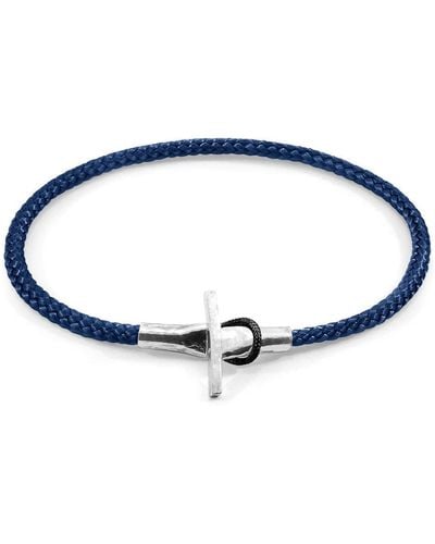 Anchor and Crew Cambridge Silver And Rope Bracelet - Blue