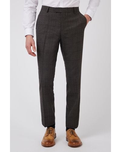 Racing Green Heritage Checked Trousers - Black